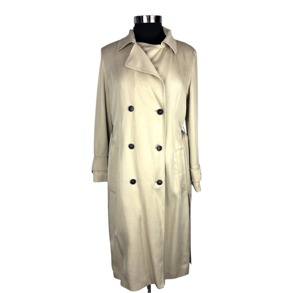 Ba&Sh Zurich Lady Double Breasted Sable Tan Belted Trench Coat View 4